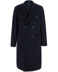 Emporio Armani - Double-Breasted Peak-Lapel Coat - Lyst