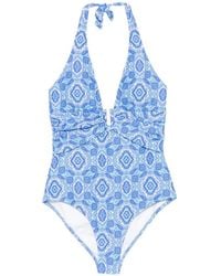 Heidi Klein - Paisley-Print Halterneck Swimsuit - Lyst