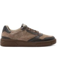 AllSaints - Regan Suede Leather-Panelled Sneakers - Lyst