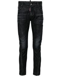 DSquared² - Tidy Biker Mid-rise Logo-patch Skinny Jeans - Lyst