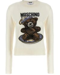 Moschino - Teddy Intarsia Crew Neck Sweater - Lyst