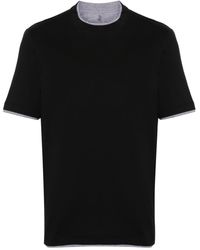 Brunello Cucinelli - T-shirt Met Gelaagd Effect - Lyst