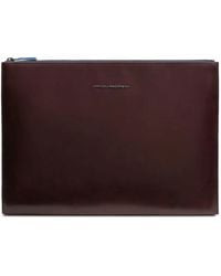 Piquadro - Ipadpro 13" Logo-Plaque Zip-Top Leather Clutch Bag - Lyst