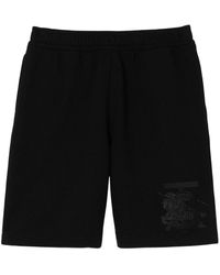 Burberry - Logo-embroidered Cotton Track Shorts - Lyst