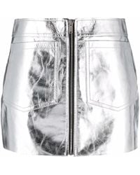 Saint Laurent - Metallic-effect Zip-fastening Skirt - Lyst