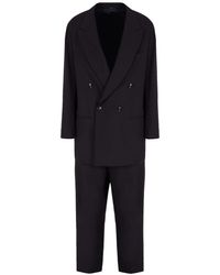 Giorgio Armani - Double-breasted Virgin-wool Suit - Lyst