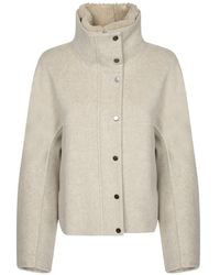 Brunello Cucinelli - Shearling-Lined High-Neck Jacket - Lyst
