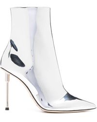 Elisabetta Franchi - 100mm Mirrored-leather Boots - Lyst