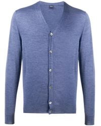 Fedeli - V-Neck Ribbed Knit Cardigan - Lyst