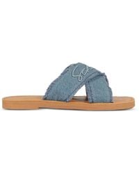 SCHUTZ SHOES - Frayed Crossover-Strap Sandals - Lyst