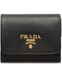 Prada - Kleine Saffiano Leren Portemonnee - Lyst