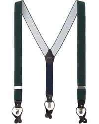Hackett - Leather-Trim Ribbed Braces - Lyst