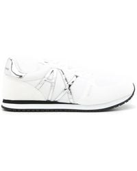 ARMANI EXCHANGE - Metallic-Logo Low-Top Sneakers - Lyst