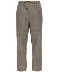 Etro - Check-Pattern Drawstring Trousers - Lyst