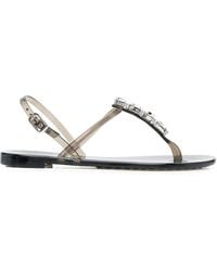 Casadei - Crystal-Embellished Jelly Sandals - Lyst