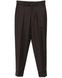 Berwich - Alice Long Pleated-Detail Turn-Up Trousers - Lyst
