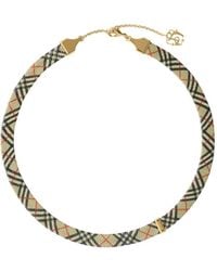 Burberry - Check-Print Chain Necklace - Lyst