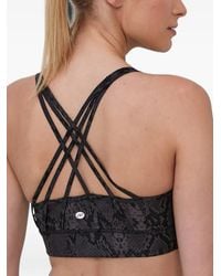 DKNY - Snake-Print Strappy Sports Bra - Lyst