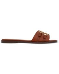 Zimmermann - Goldie Gewelfde Leren Sandalen - Lyst