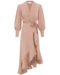 Zimmermann - Midi Ruffled Wrap Dress - Lyst