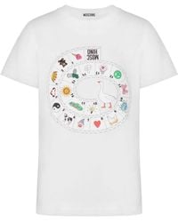 Moschino - Short-Sleeve Silk And Nylon Top - Lyst