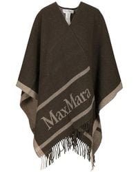 Max Mara - Logo-Jacquard Fringed-Hem Poncho - Lyst