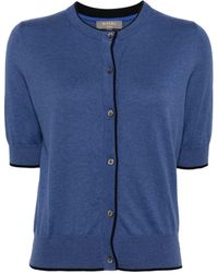 N.Peal Cashmere - Contrast-trim Button-up Cardigan - Lyst