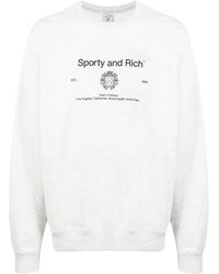 Sporty & Rich - Logo-Print Cotton Sweatshirt - Lyst