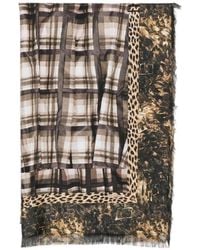 Pierre Louis Mascia - Checked Leopard-Print Scarf - Lyst