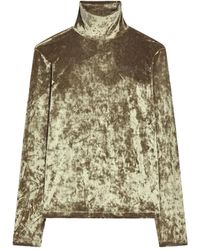 Dries Van Noten - Velvet High-Neck T-Shirt - Lyst
