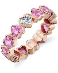 SHAY - 18kt Rose Gold, Pink Sapphire And Diamond Heart Ring - Lyst