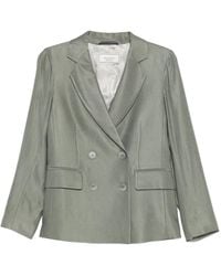 Peserico - Double-Breasted Pocket Blazer - Lyst