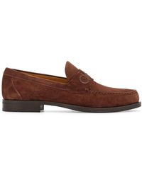 Ferragamo - Logo-embroidered Leather Loafers - Lyst