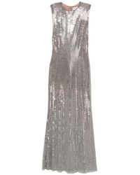 Self-Portrait - Rhinestone Mesh Midi Dress - Lyst