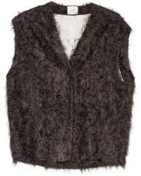 Alysi - Brushed-Effect V-Neck Gilet - Lyst