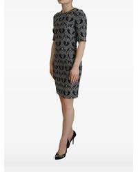 Dolce & Gabbana - Robe Mi-Longue À Encolure Ras Du Cou - Lyst