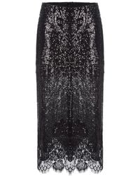 Monse - Jupe À Sequins Et Ourlet En Dentelle - Lyst