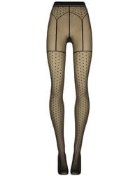 Wolford - Polka-Dot Garter-Belt-Effect Tights - Lyst