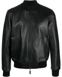 Emporio Armani - Reversible Leather Jacket - Lyst