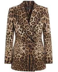 Dolce & Gabbana - Leopard-Print Double-Breasted Blazer - Lyst