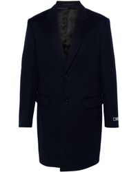 Versace - Einreihiger Mantel mit Logo-Applikation - Lyst