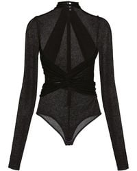 Ferragamo - High-neck Semi-sheer Bodysuit - Lyst