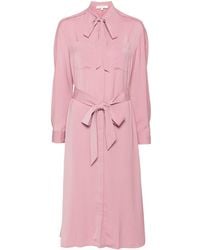 Maison Kitsuné - Belted Midi Shirt Dress - Lyst