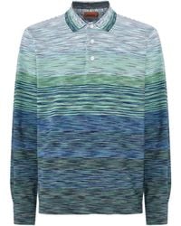 Missoni - Striped Cotton Polo Shirt - Lyst