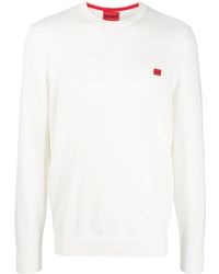 HUGO - Pull En Coton À Patch Logo - Lyst