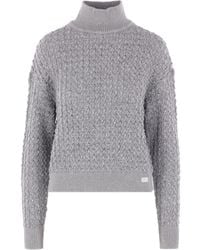 Elisabetta Franchi - Bouclé Mock Neck Sweater With Sequins Clothing - Lyst