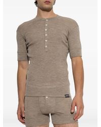 DSquared² - Henley-T-Shirt Aus Wolle - Lyst
