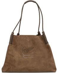 Etro - Medium Libra Braided-Handle Suede Tote Bag - Lyst