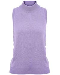 Carolina Herrera - Sleeveless Mock-Neck Tank Top - Lyst