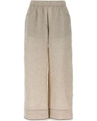 Brunello Cucinelli - Relaxed Straight-Leg Trousers With Logo Patch - Lyst